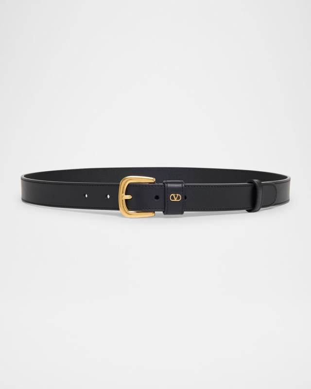 VLogo Calfskin Leather Belt